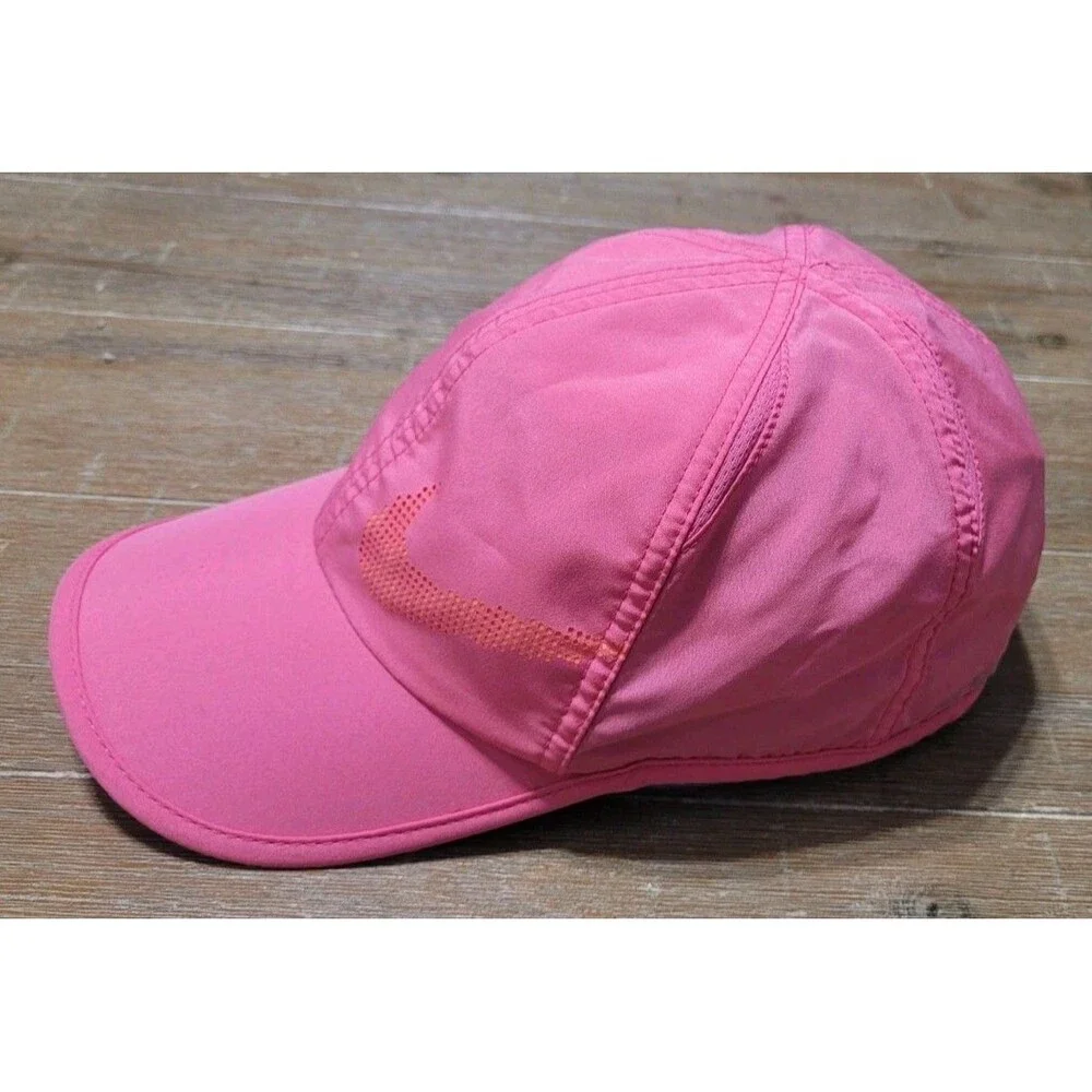 NIKE Youth Pink Featherlight Cap Unisex DRI-FIT Tennis Run Golf  Yoga Hat